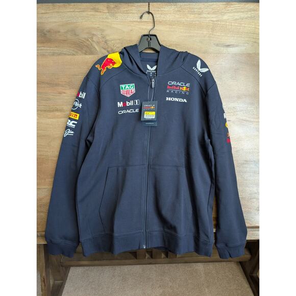 Castore Red Bull Racing Official Team Hoodie Unisex XL Navy Long Sleeve Full Zip - Picture 1 of 4